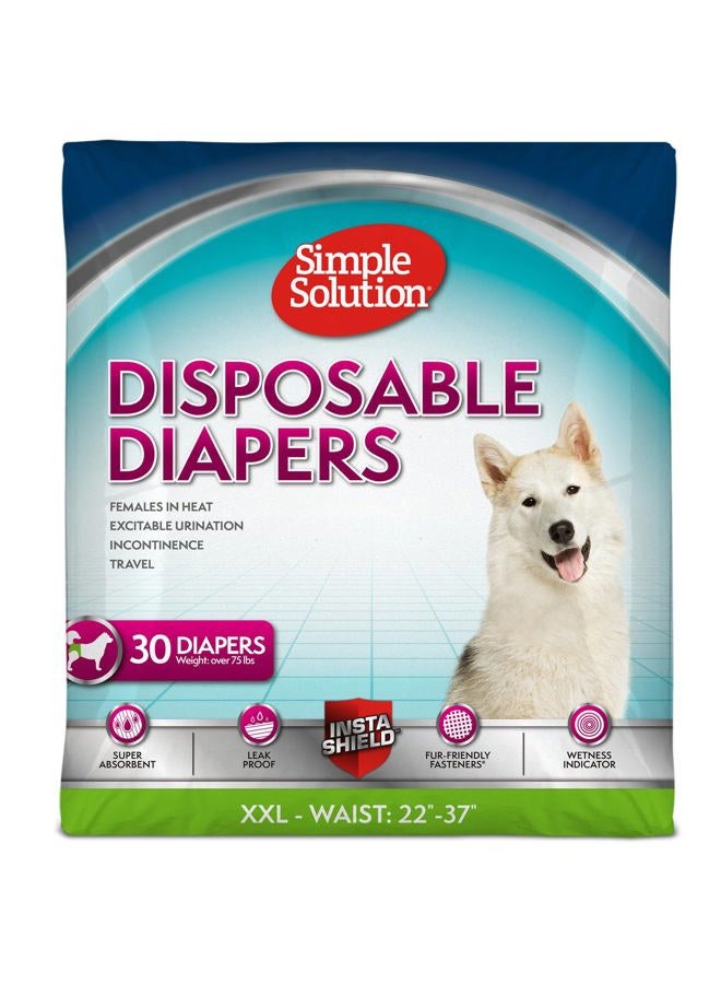 Simple Solution Dog Diapers Female, Dog Diapers, Potty Training, Super Absorbent, Breathable, Wetness Indicator for Urination, 22-37 Inch Waist, (XXL, 30ct) - Image 1